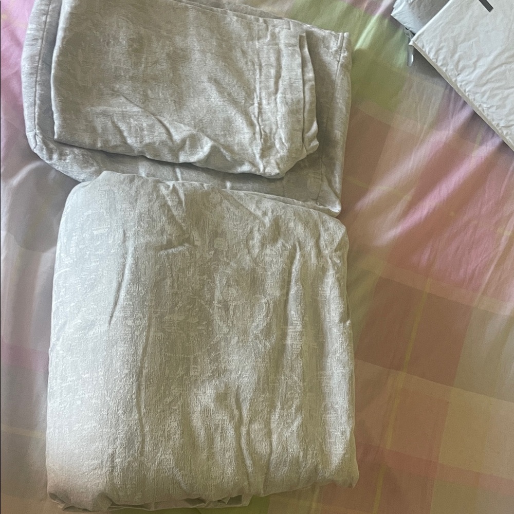 Neutral Light Gray Home Bedding Duvet Cover Set